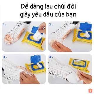 Combo 5 túi khăn giấy lau giày sneaker siêu sạch không hóa chất, gói 30 tờ tiện lợi #A53