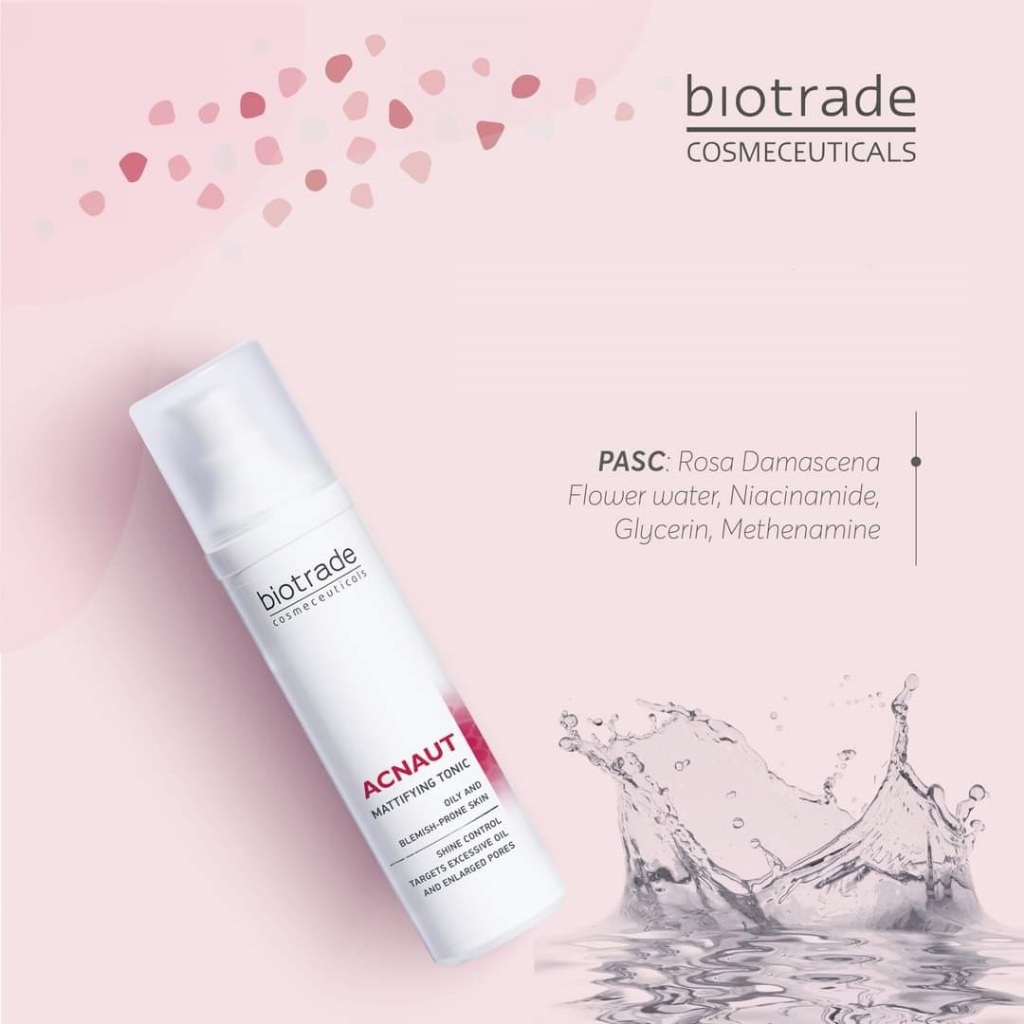 Nước hoa hồng BIOTRADE Acnaut Mattifying Tonic Toner giảm dầu ngừa mụn cân bằng vi sinh 60ml