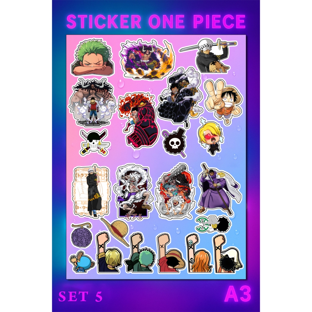 Sticker Nhãn Dán One Piece Khổ A3 Decal Nhựa Chống Nước Anime One Piece ...