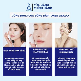Bông đắp toner lotion mask Likado 1000 miếng cotton mềm (1 hộp)