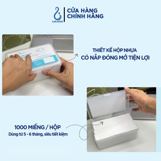 Bông đắp toner lotion mask Likado 1000 miếng cotton mềm (1 hộp)
