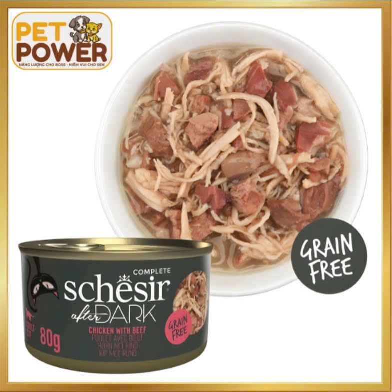 Pate Mèo Schesir Top Đầu Mỹ Hộp 12 Lon Mix 4 Vị Cao Cấp