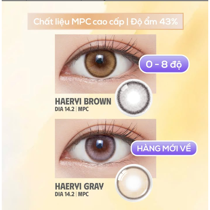 SLENS - Lens 1 NGÀY ( 1 CHIẾC) Haeryi Monami Brown/Gray MPC - Kính áp ...
