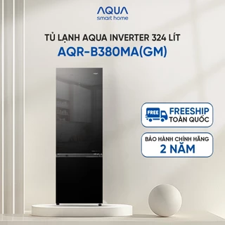 Tủ lạnh ngăn đông dưới Aqua Inverter 324 lít AQR-B380MA(GM) - Mặt gương soi - Freeship toàn quốc - Bảo hành 2 năm