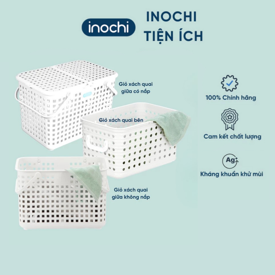 Giỏ đựng đồ đi sinh quai giữa có nắp và không nắp, giỏ xách quai bên cao cấp INOCHI