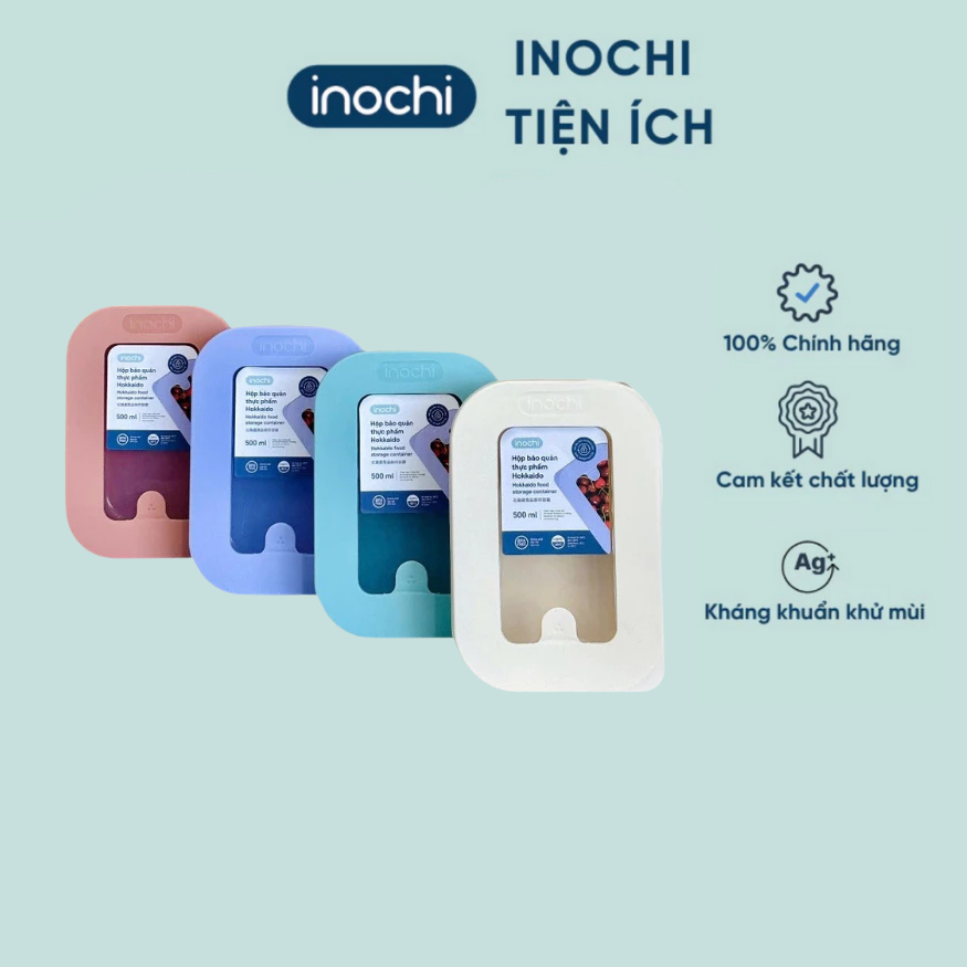 [MÃ MỚI] Hộp bảo quản thực phẩm Inochi nắp silicone, nhựa PP an toàn, tiện dụng