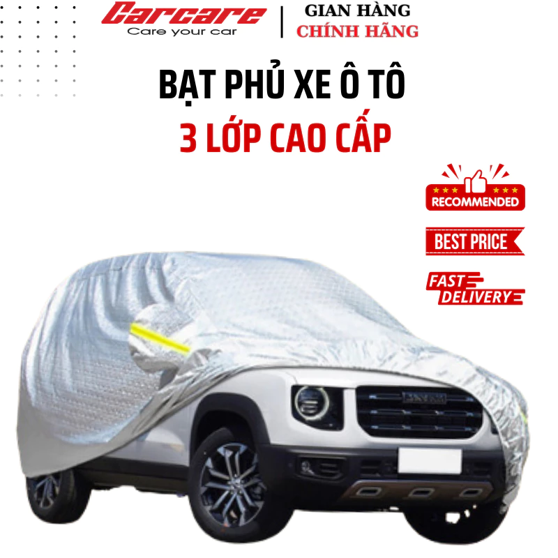 Bạt phủ xe ô tô cao cấp - Bạt phủ ô tô 3 lớp tráng nhôm
