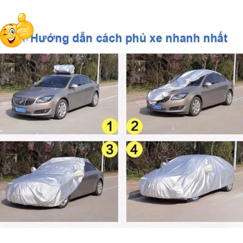 Bạt phủ xe ô tô cao cấp - Bạt phủ ô tô 3 lớp tráng nhôm