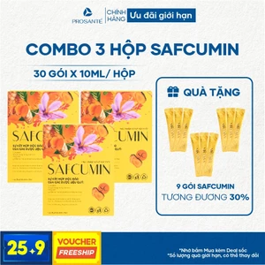 Combo 3 Hộp Nghệ Nano Curcumin Safcumin tặng 9 gói lẻ - bảo vệ dạ dày, tá tràng, giảm đau bụng, ợ hơi, ợ chua