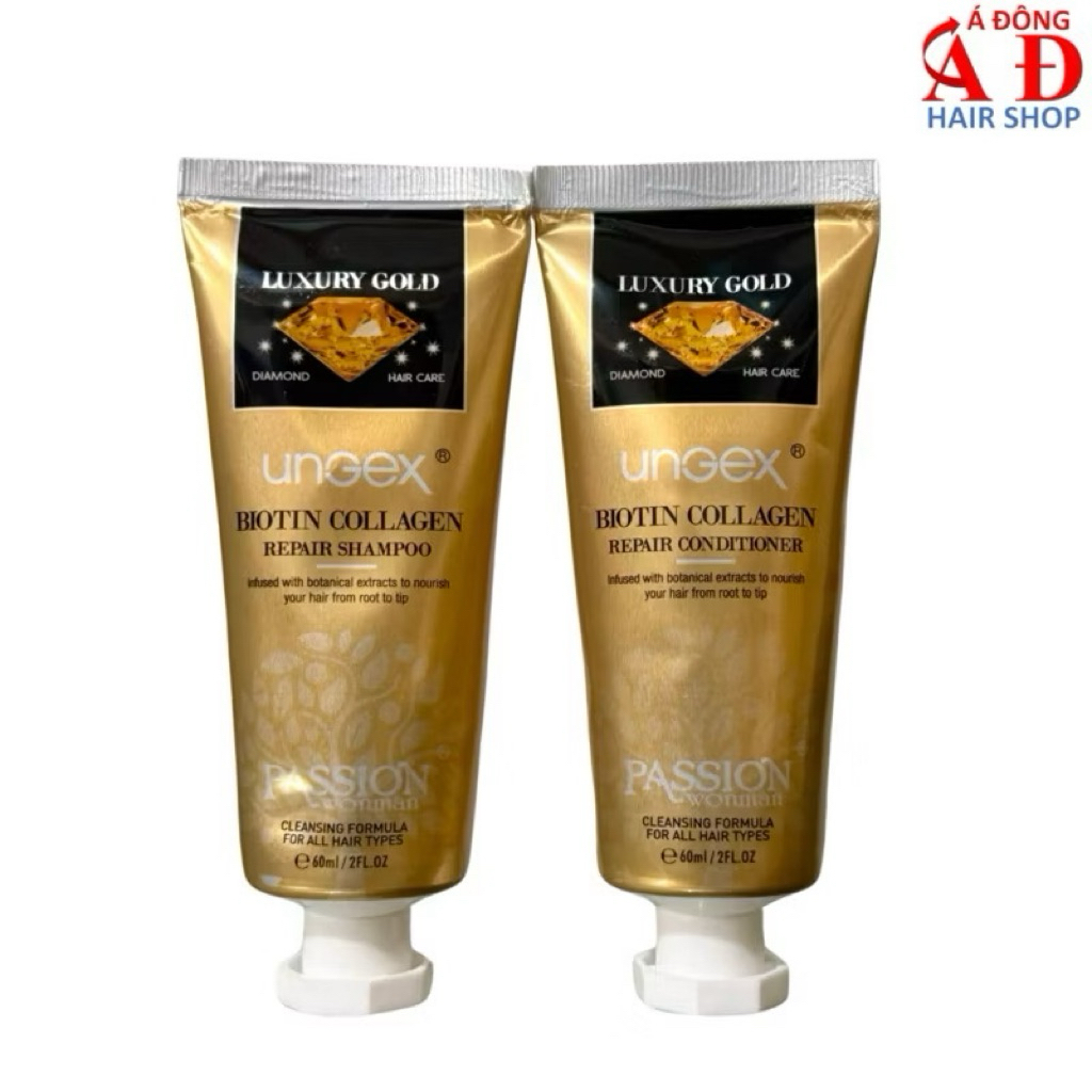 Combo 5 Set Dầu gội xả Passion Luxury Ungex Biotin Collagen phục hồi mềm mượt giảm gãy rụng, hương nước hoa