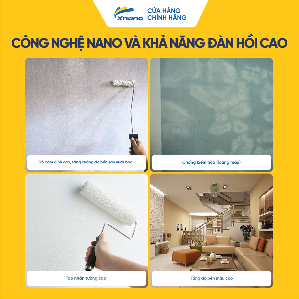 Sơn Chống Thấm Pha Xi Măng Hoàn Thiện XNANO 5L – Độ Bám Dính Vượt Trội, Chống Thấm Tối Ưu | Thi Công Dễ Dàng | Tặng Chổi