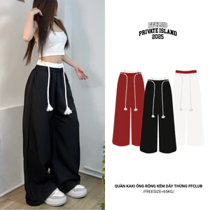 QUẦN KAKI ỐNG RỘNG KÈM DÂY THỪNG FFCLUB MIX - UNISEX NAM NỮ