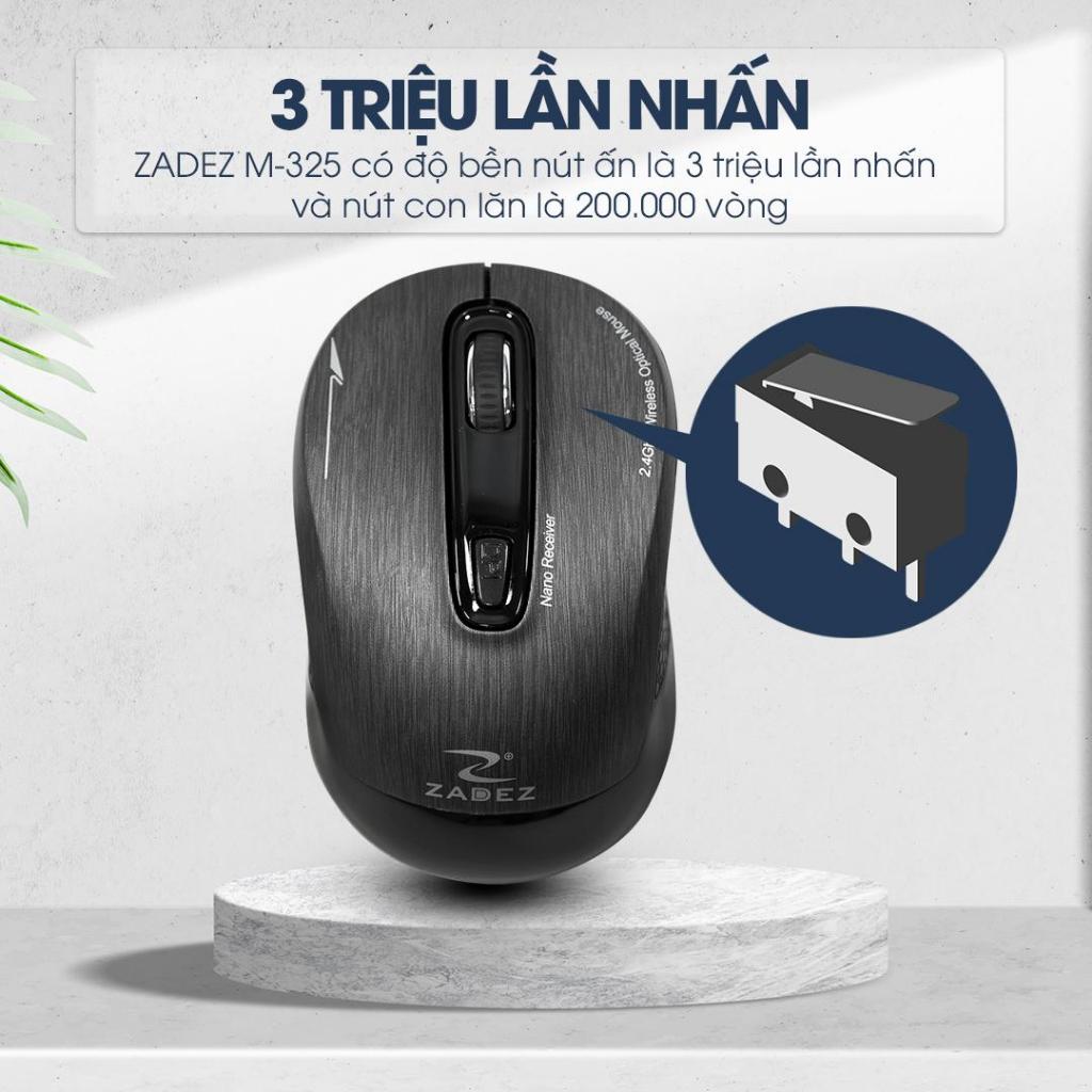 [SIÊU DEAL] Chuột Không Dây ZADEZ M-325B Cảm Biến PixArt, Độ Phân Giải 1.600 DPI
