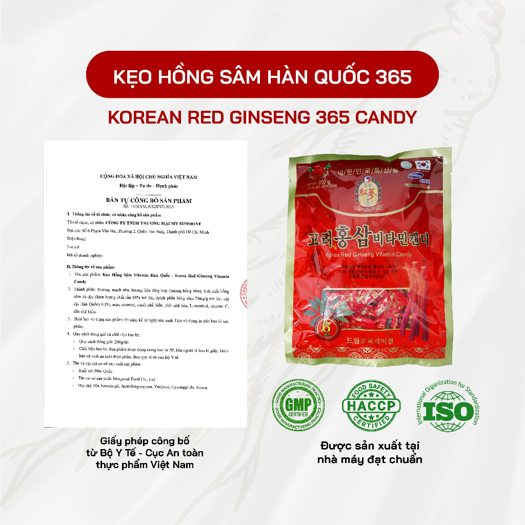 COMBO 3 Kẹo Hồng Sâm Vitamin KHealth Hàn Quốc - Hỗ Trợ Giảm Mệt Mỏi, Giảm Say Tàu Xe