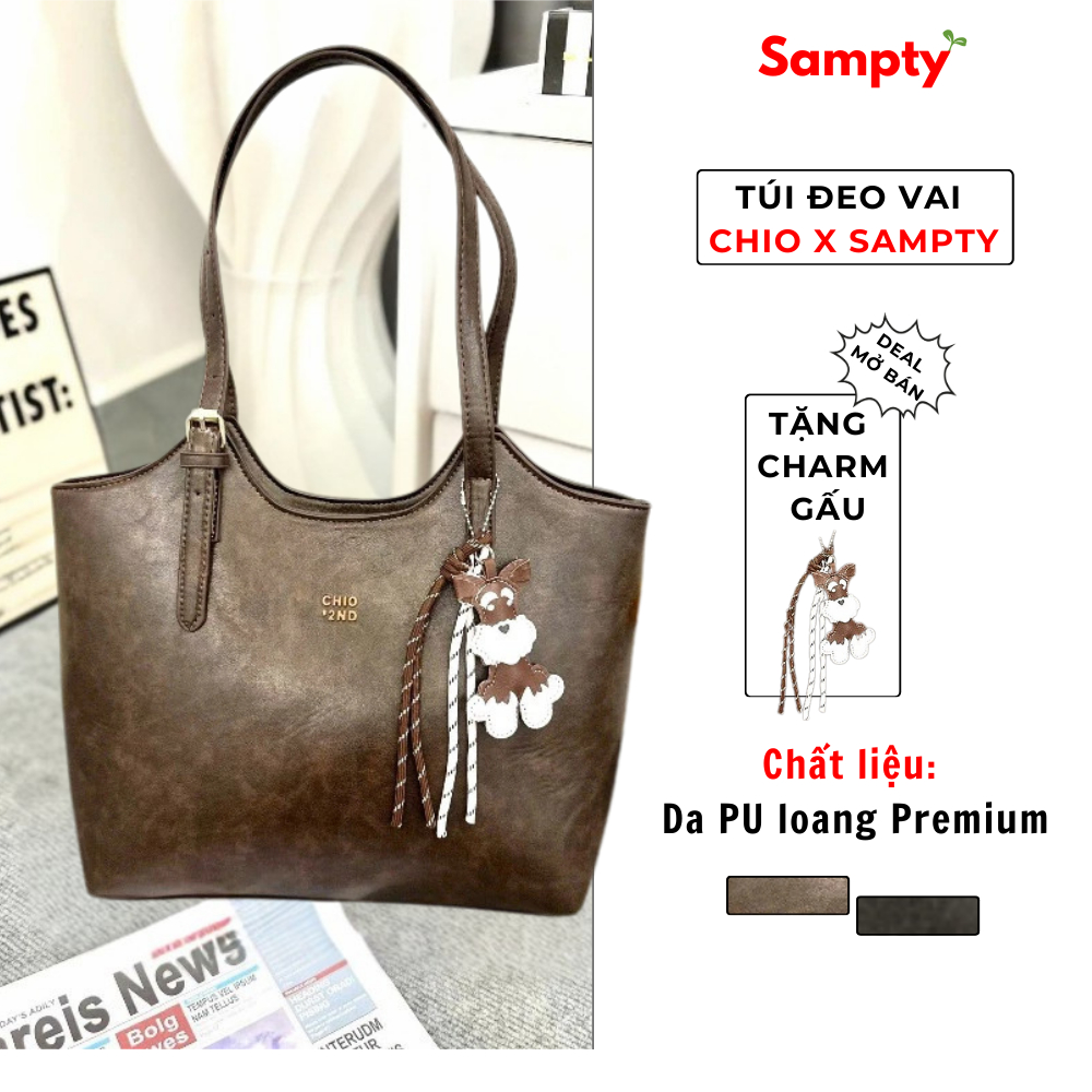 [TẶNG KÈM CHARM] - Túi Tote Da Loang 𝐒𝐚𝐦𝐩𝐭𝐲 Phong Cách Bad Streetwear, Size Lớn Đựng Laptop 14Inch