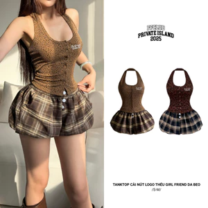 TANKTOP CÀI NÚT DA BEO LOGO THÊU GIRL FRIEND FFCLUB