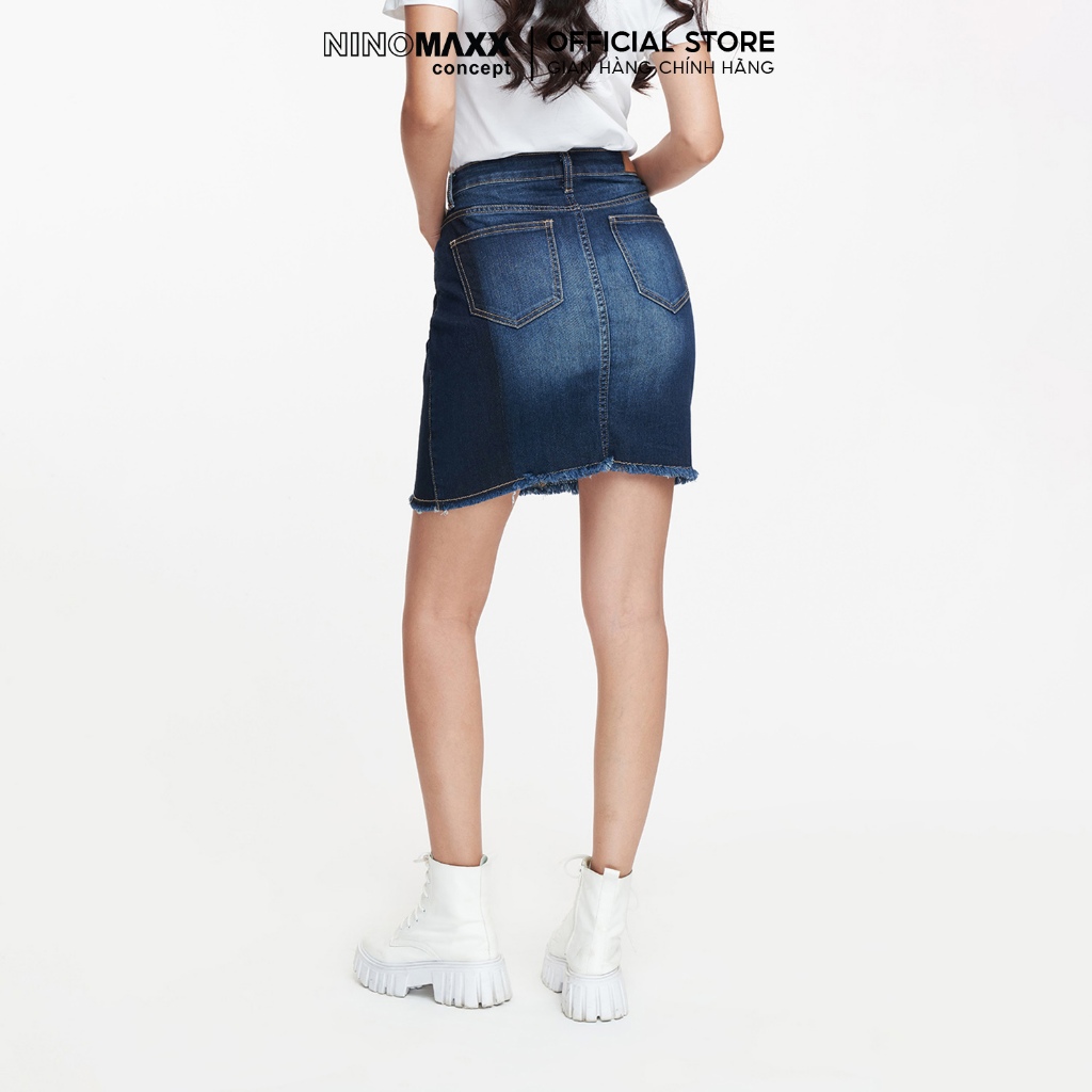 [CÒN SIZE S, M] Váy Jean NINOMAXX Ngắn Co Giãn Dáng Ôm Váy Jean Đẹp 1806094