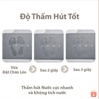 Combo 5 thảm lau chân silicon chống trượt siêu thấm, thảm chùi chân đế cao su dày dặn cao cấp
