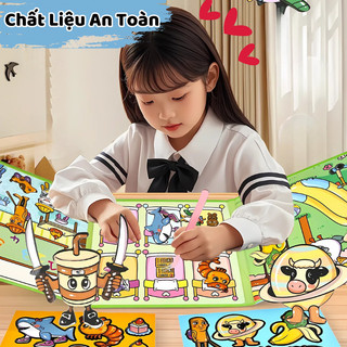 Sách Dán Nam Châm Từ Tính Tung Tung Tung Sahur Cỡ Lớn, Nhiều Sticker Đi Kèm-Tranh Dán Nam Châm Nhân Vật Vũ Trụ Brainrot