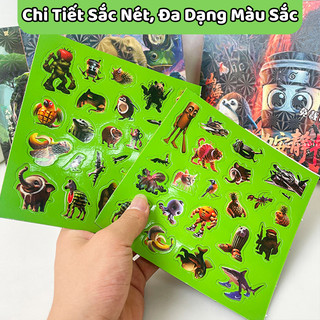 Sách Dán Nam Châm Từ Tính Tung Tung Tung Sahur Cỡ Lớn, Nhiều Sticker Đi Kèm-Tranh Dán Nam Châm Nhân Vật Vũ Trụ Brainrot