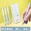 Hộp 10 Bút Gel Bấm Ngòi ST 2 Bi 0.5mm Đệm Tay Cao Cấp Chống Trơn, Mực Nhanh Khô Thay Được Ngòi CL-GP115