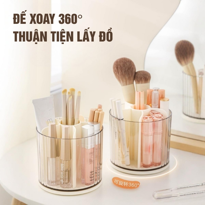 Khay Đựng Mỹ Phẩm Xoay 360 Độ Sang Trọng, Tiết Kiệm Không Gian Và Giúp Trang Trí Bàn Đẹp Hơn