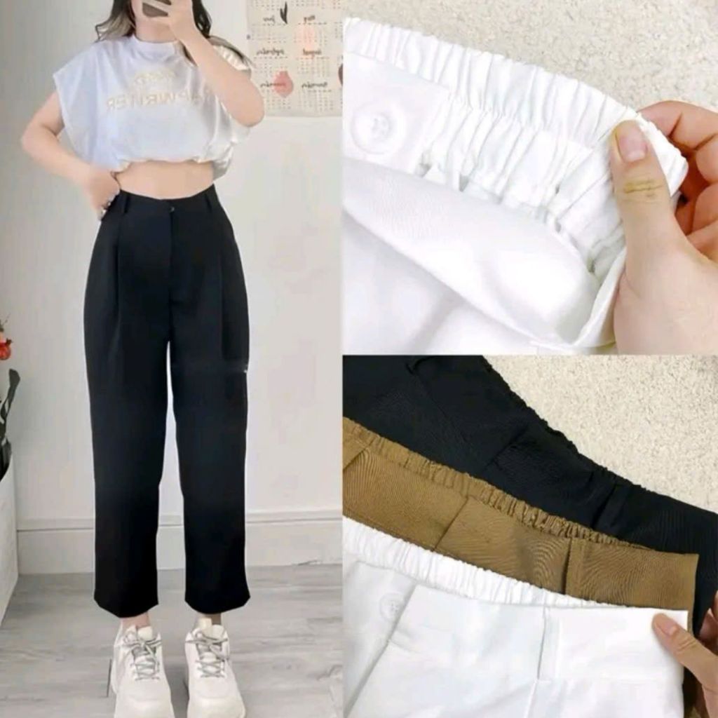Quần Dài Kiểu Lưng Cao Bigsize Nữ 60-95kg,Quần Dài Baggy Vải Mango Mềm Mát Thoải Mái Q556