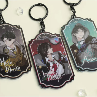 Lord of Mysteries Klein Moretti, Amon, Leonard Mitchell Acrylic Keychain - Character Bag Charm Collection for Fans, Hall