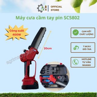 Máy cưa cầm tay dùng pin SC5802 – Pin 21V, lam 8 inch, công suất 400W, cắt gỗ & cành cây_ Agrimachi