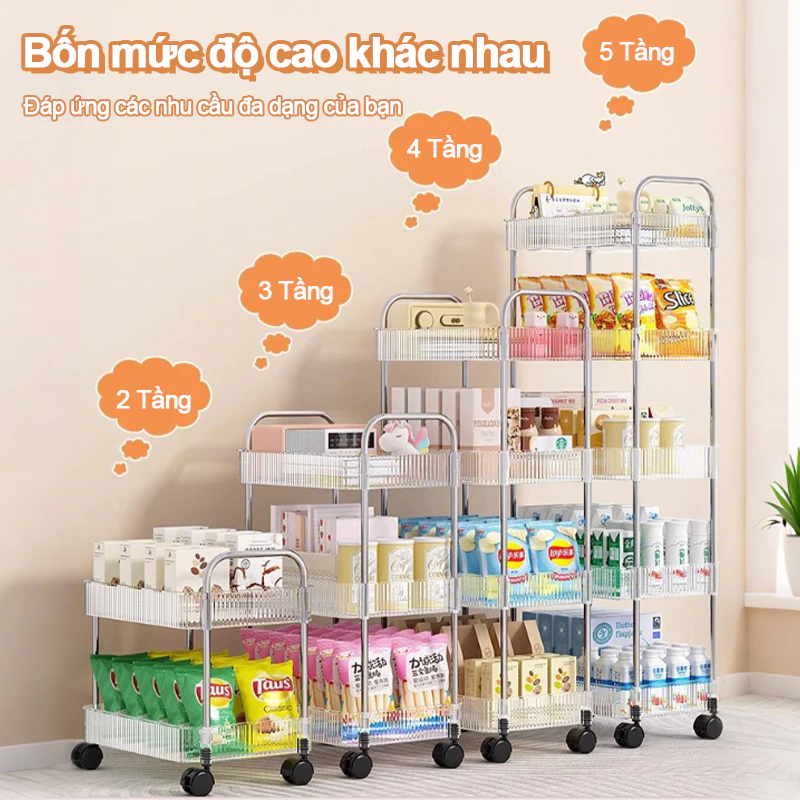 BMZAR Kệ Nhựa Trong Suốt cao cấp Acrylic Trong Suốt Mỹ Phẩm Xe Đẩy Spa 3 Tầng Ăn Nhẹ Kệ Bảo Quản Phòng Tắm Di Động