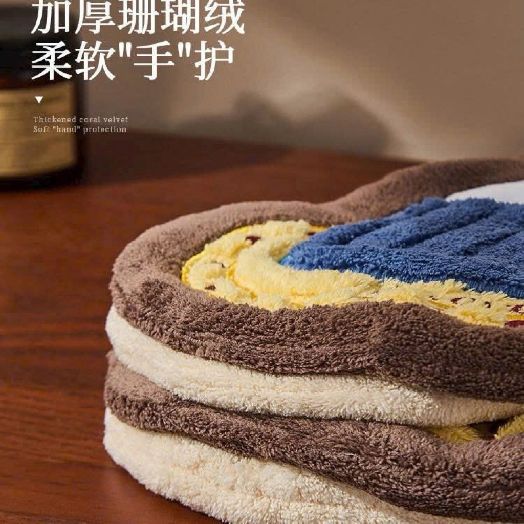 Set 2 khăn lau tay cherry có dây treo tiện lợi