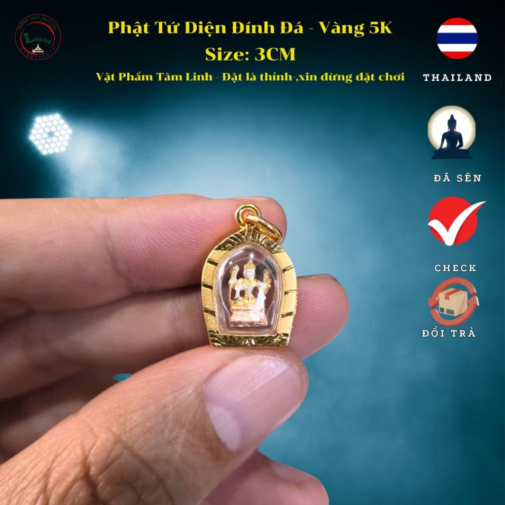 Mặt Dây Chuyền Phật Tứ Diện Vàng 5K – Vẻ Đẹp Độc Lạ