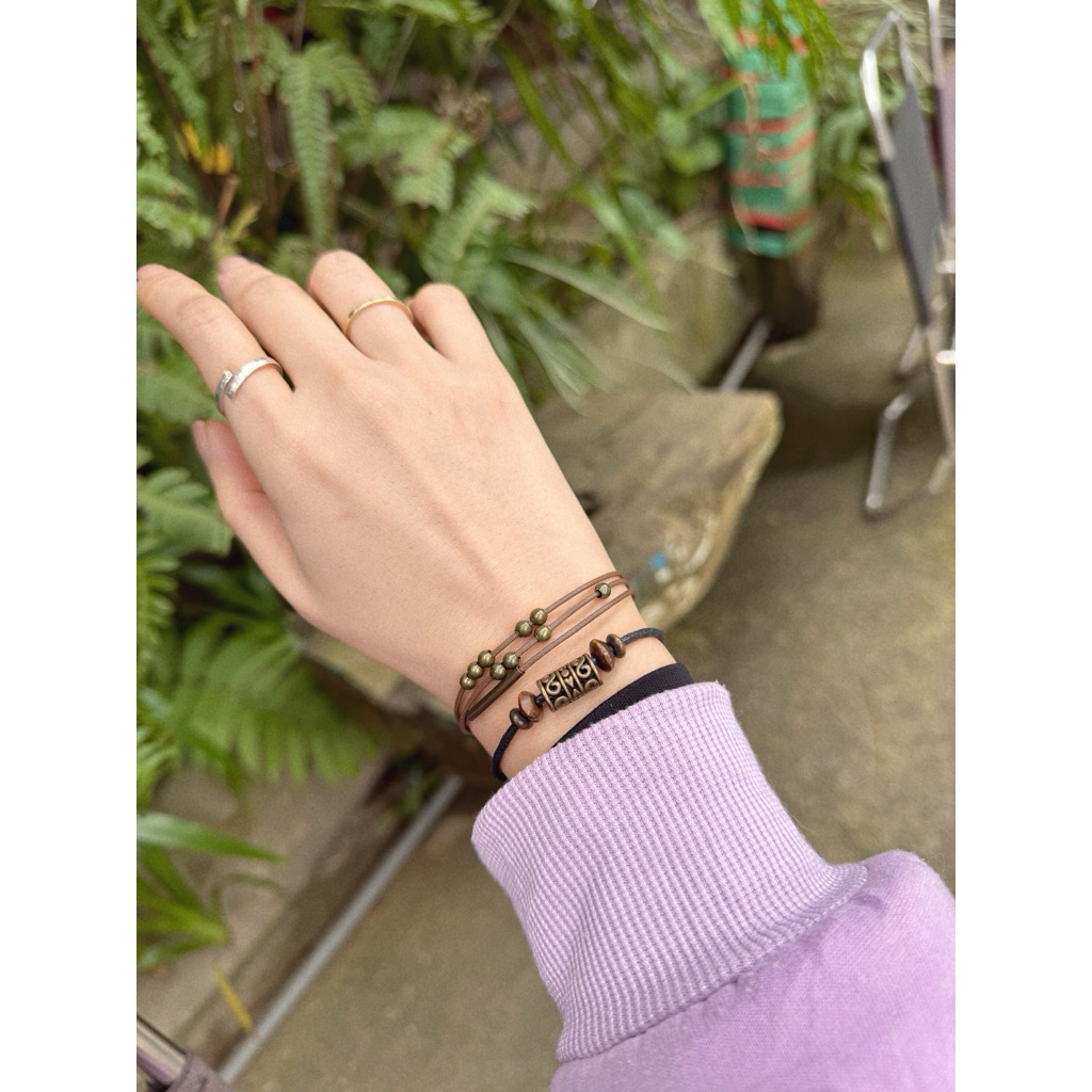 Vòng Mineko - vòng tay, vòng cổ/ dây charm chuyền khoanh trụ retro