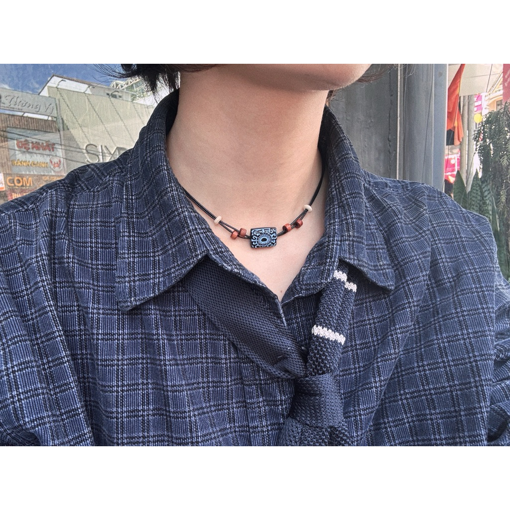Vòng cổ Tanaka -  dây chuyền charm hoạ tiết mix gỗ cá tính độc đáo