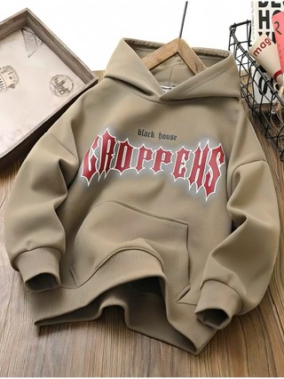 Áo nỉ có mũ trùm đầu đa năng cho bé trai mùa thu 2025, áo hoodie thường ngày in họa tiết phong cách Hàn Quốc