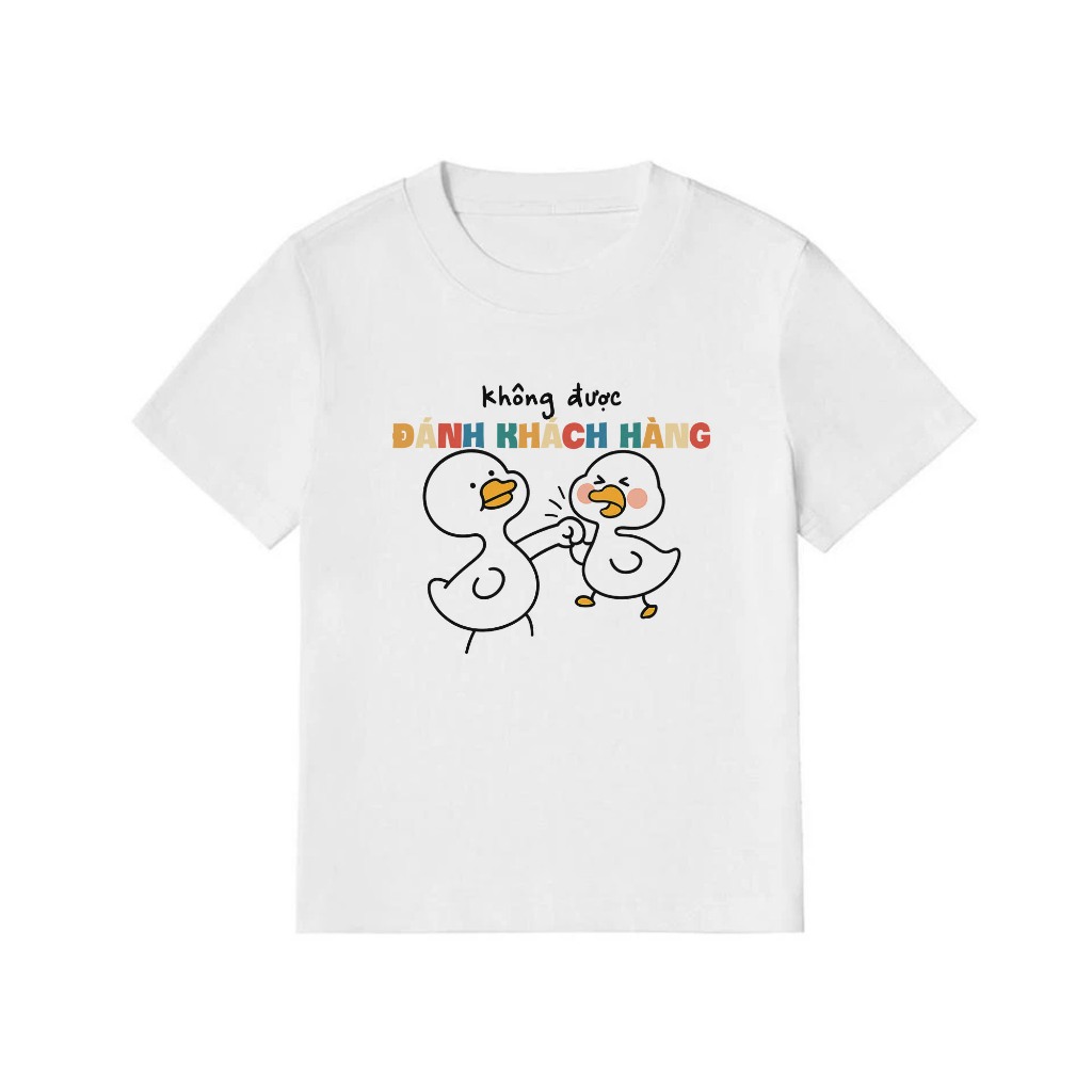 Áo Thun Baby Tee Hài Hước Không Được Đánh Khách Hàng Câu Nói Text Vui Nghề Nghiệp Công Việc Cotton 250gsm