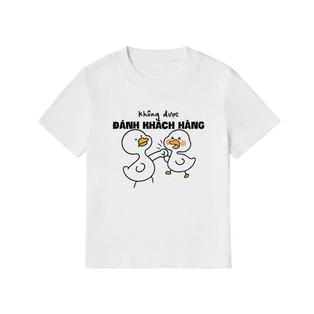 Áo Thun Baby Tee Hài Hước Không Được Đánh Khách Hàng Câu Nói Text Vui Nghề Nghiệp Công Việc Cotton 250gsm