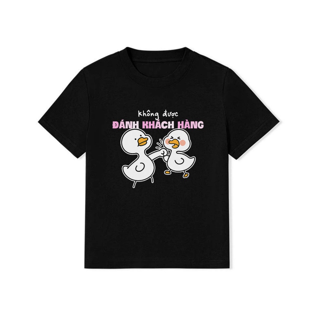 Áo Thun Baby Tee Hài Hước Không Được Đánh Khách Hàng Câu Nói Text Vui Nghề Nghiệp Công Việc Cotton 250gsm