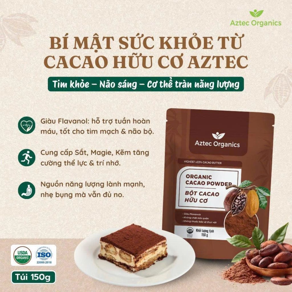 Bột cacao nguyên chất Hershey's Natural Unsweetened 100% Cocoa powder/ Aztec Organics