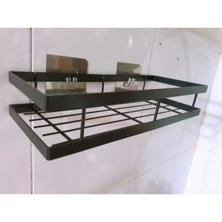 Kệ để gia vị nhà bếp, kệ đựng đồ đa năng treo tường sử dụng miếng dán tường chắc chắn, tiện lợi, không cần khoan đục