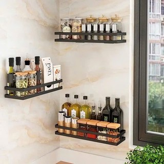 Kệ để gia vị nhà bếp, kệ đựng đồ đa năng treo tường sử dụng miếng dán tường chắc chắn, tiện lợi, không cần khoan đục