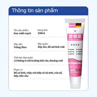 Keo miết mạch, keo chống thấm trong suốt, bịt khe hở bồn rửa chén, nhà vệ sinh