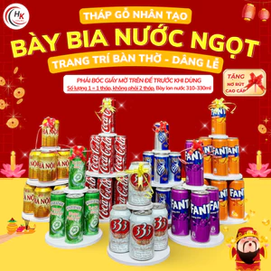 Khay Tháp Gỗ Nhân Tạo 2–3–5 Tầng Bày Bia, Nước Ngọt Trang Trí Bàn Thờ Dâng Lễ Thắp Hương