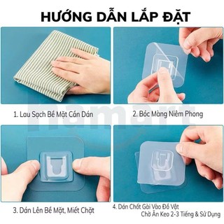 Miếng dán tường chữ U thay thế cho kệ nhựa, móc dán dự phòng siêu chắc.