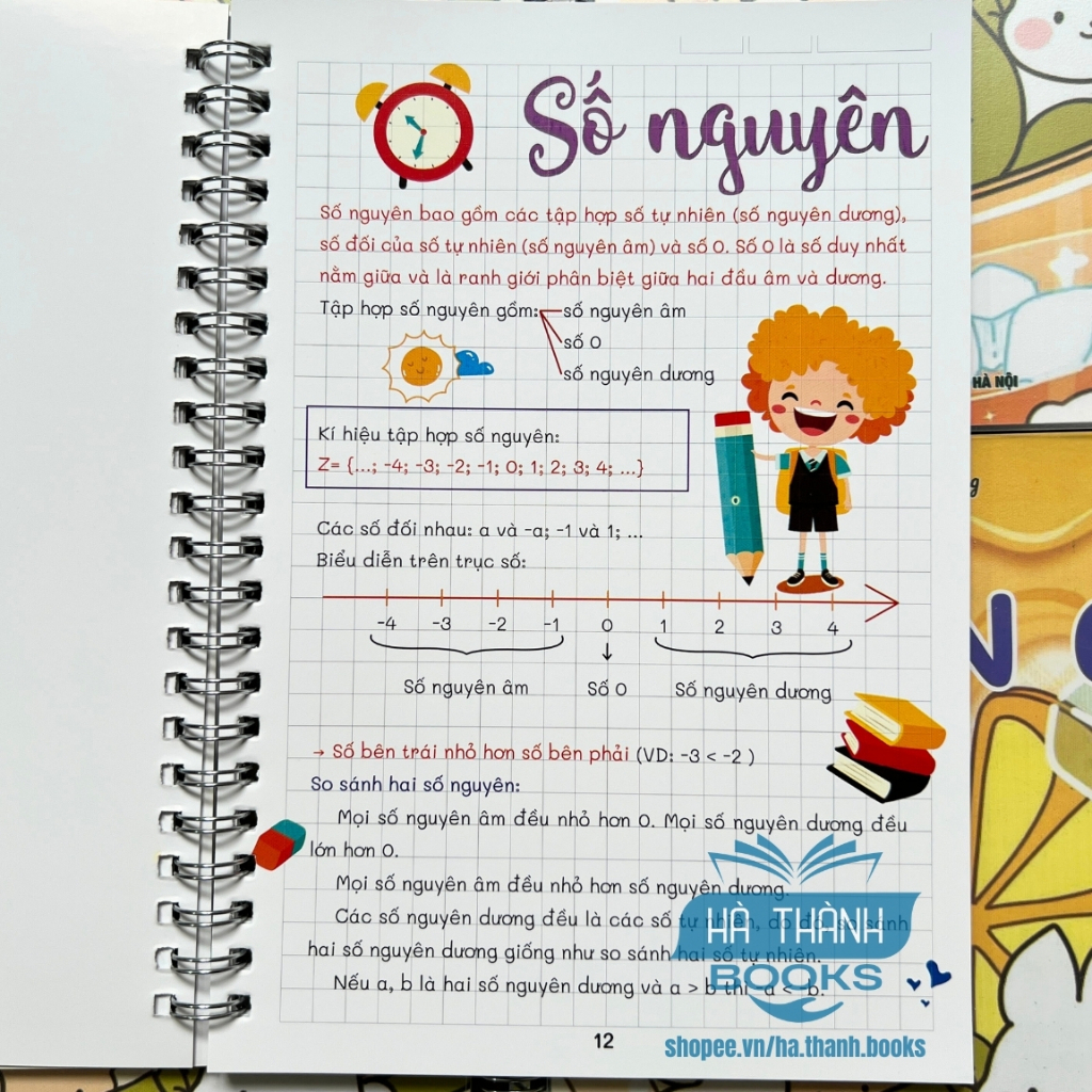 Sổ tay take note Toán lớp 6 | Tóm tắt kiến thức Toán 6 | Vở ghi nhớ, học tốt Toán học lớp 6