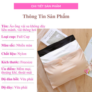 Áo ống bra nữ su đúc, thông hơi, không cài, liền mảnh, không dây,A66