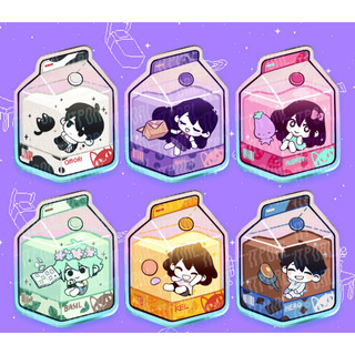 OMORI charm OMORI keychain milk set | Sunny charm Aubrey charm Kel charm Hero charm Mari charm Basil charm | 2.5" rainbo