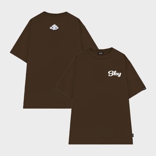 Áo thun unisex form rộng Lucid Sky chất vải cotton in brand name