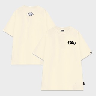 Áo thun unisex form rộng Lucid Sky chất vải cotton in brand name