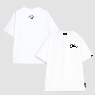 Áo thun unisex form rộng Lucid Sky chất vải cotton in brand name